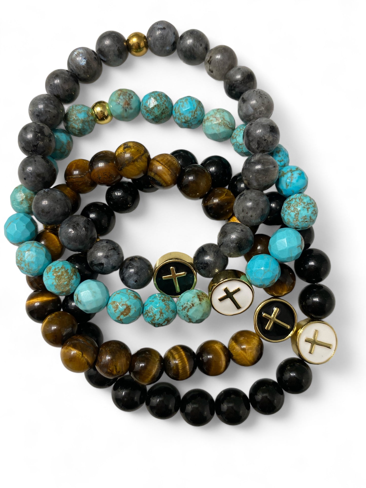 Meteora, Enamel Cross Beaded Bracelet