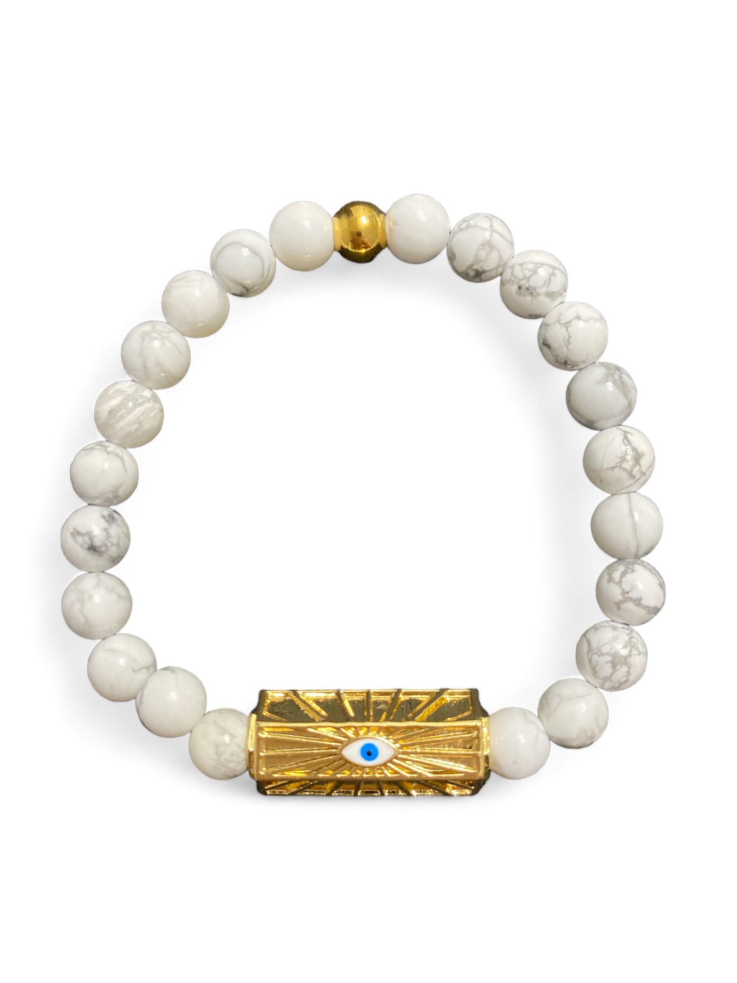 Helios, Gold Tube Evil Eye Bracelet