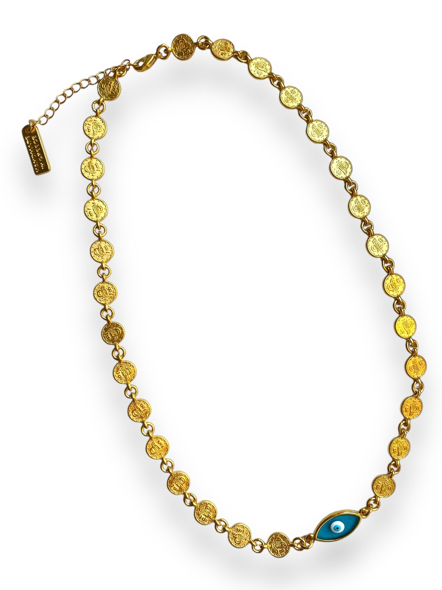 Cleopatra, Evil Eye Gold Necklace