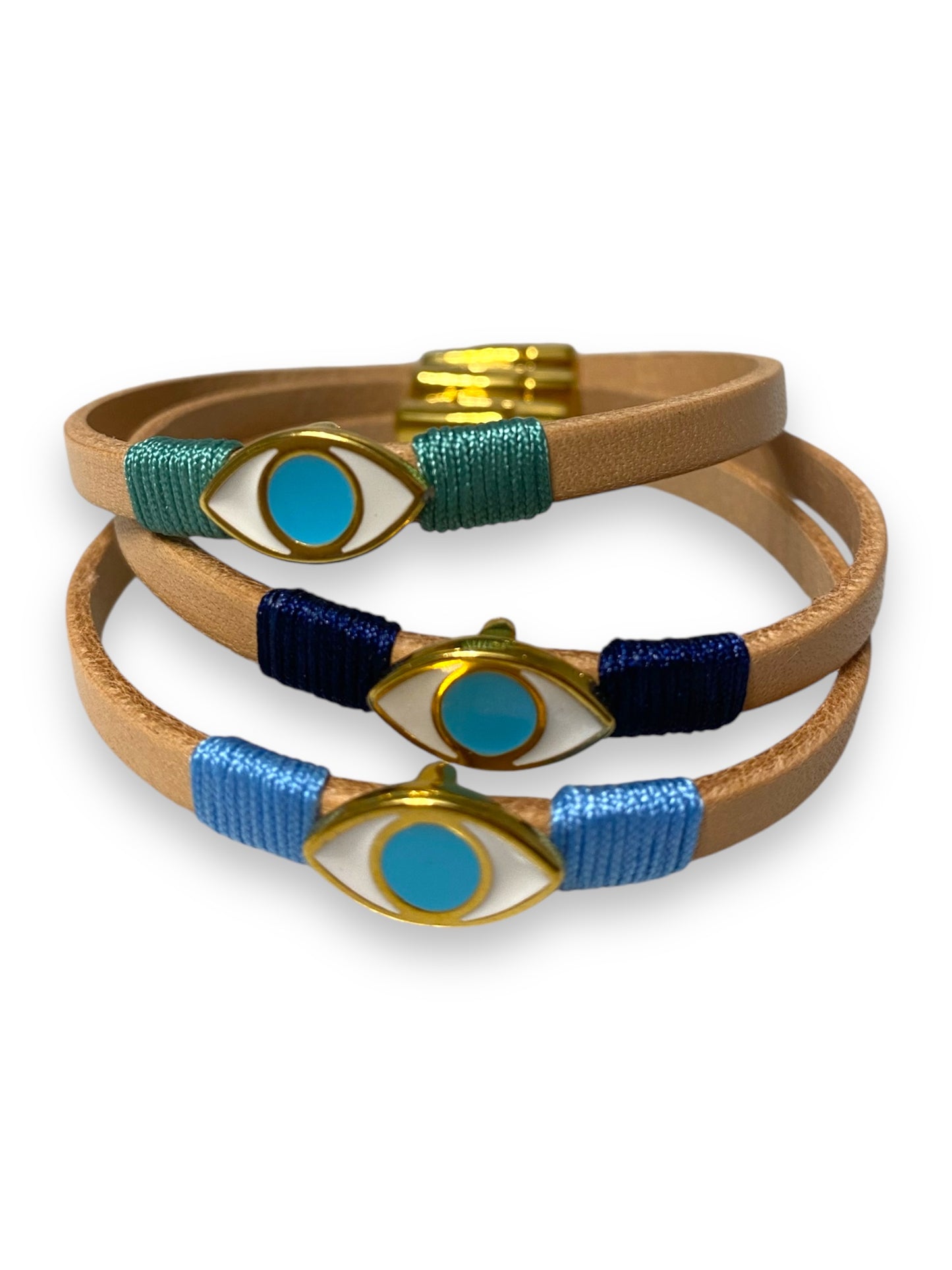 Hera, Oval Enamel Evil Eye Bracelet