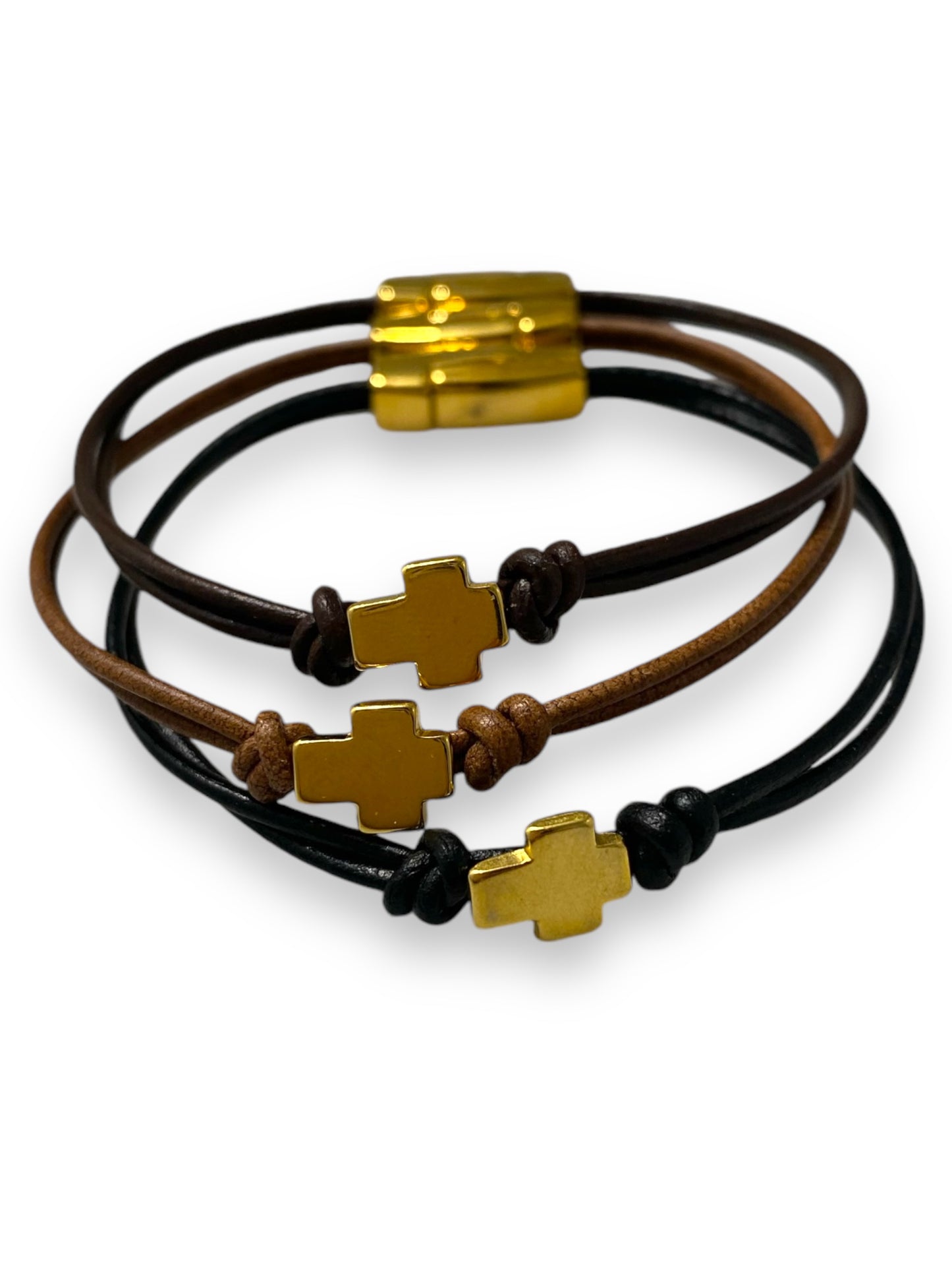 Monachos, Gold Cross Bracelet