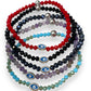 Krystallo, Mini Evil Eye Glass Bead Bracelet Silver