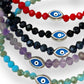 Krystallo, Mini Evil Eye Glass Bead Bracelet Silver
