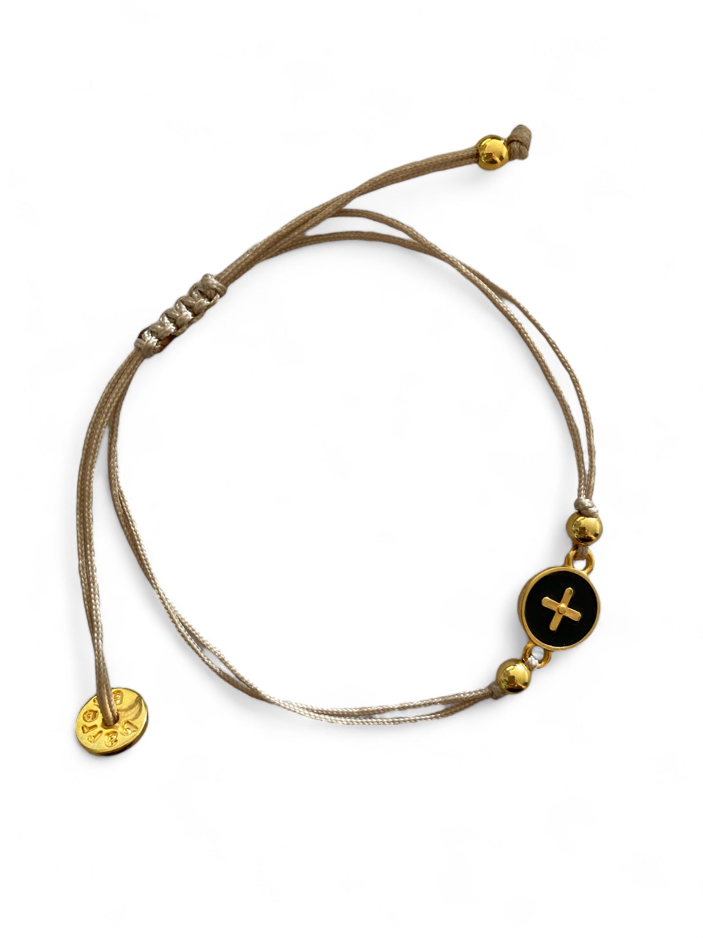 Tinos, Small Enamel Cross Adjustable Bracelet