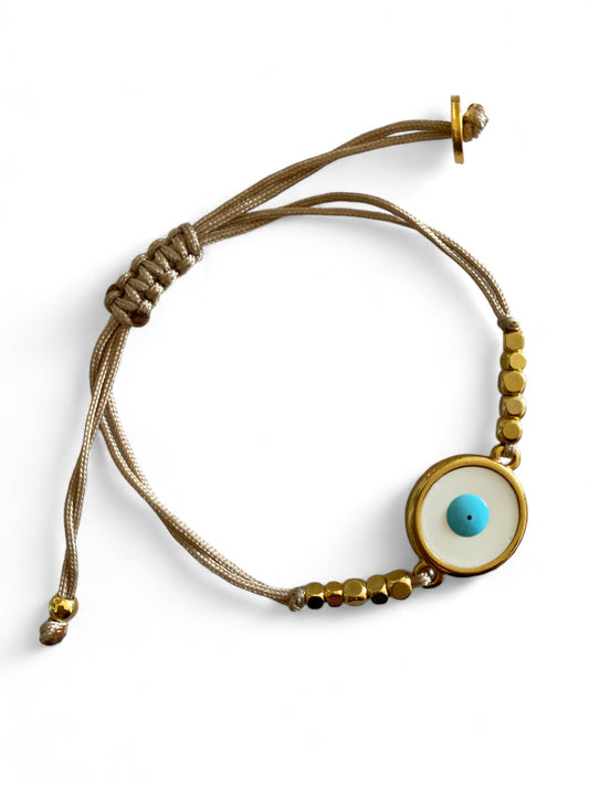 Mati, Large Enamel Evil Eye Adjustable Bracelet