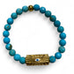 Helios, Gold Tube Evil Eye Bracelet