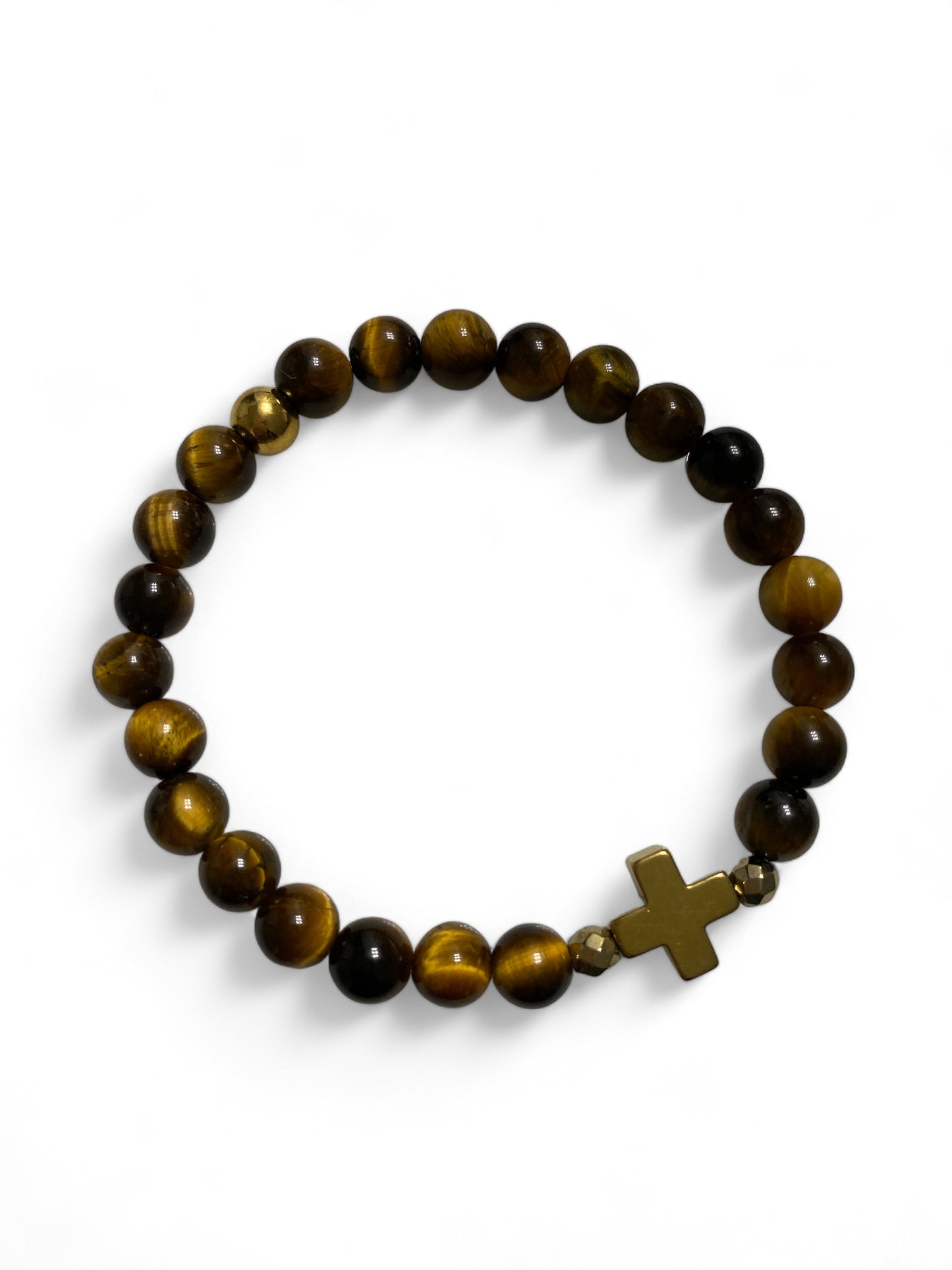 Stavros, Gold Cross Beaded Bracelet