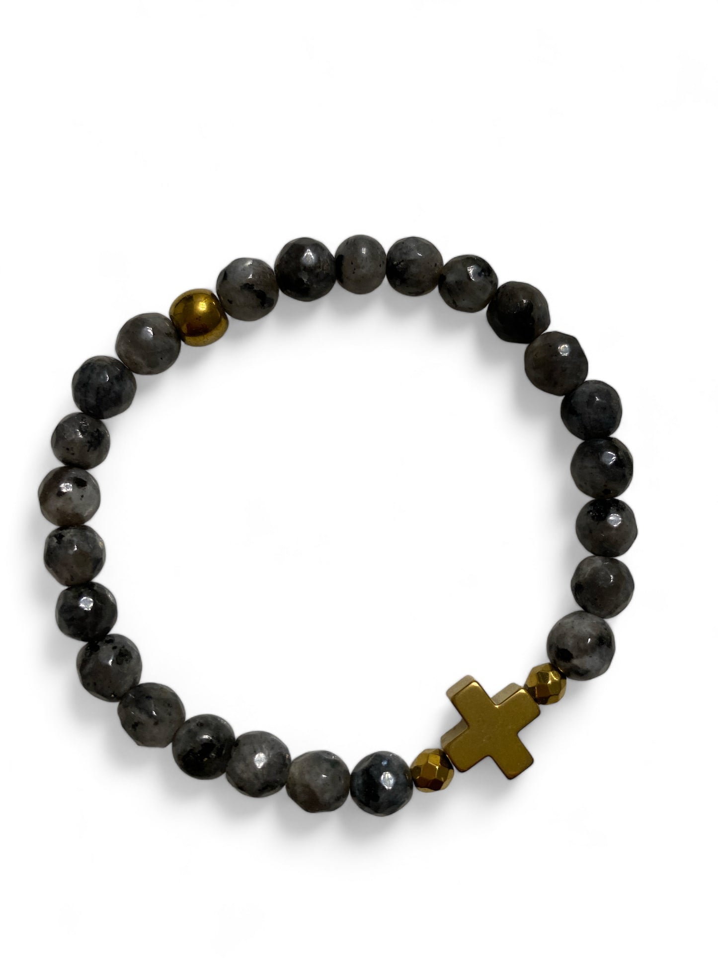 Stavros, Gold Cross Beaded Bracelet