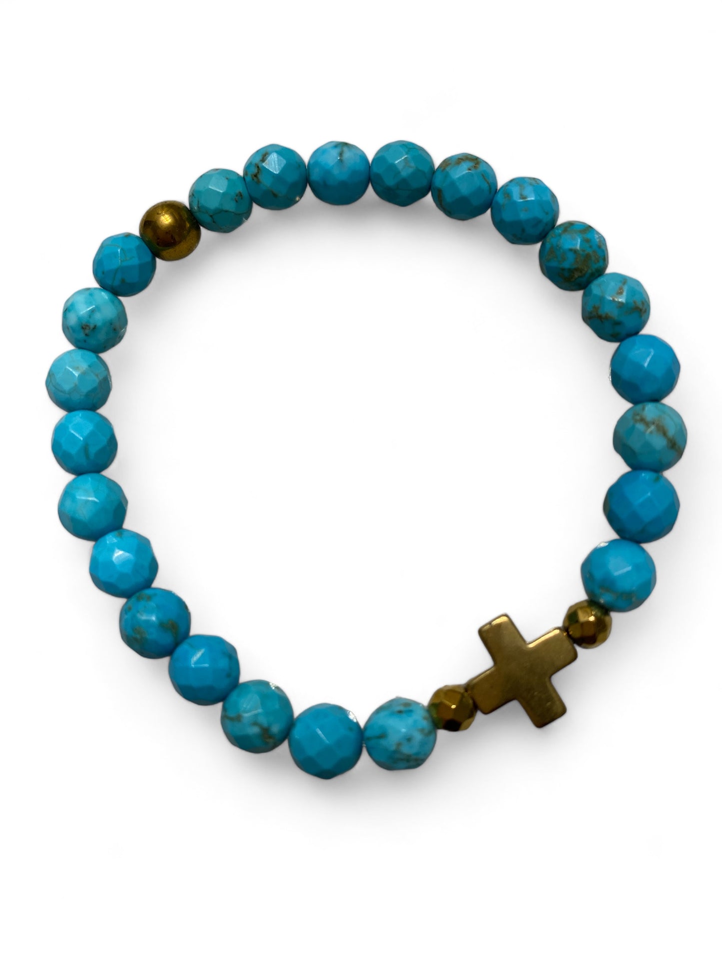 Stavros, Gold Cross Beaded Bracelet