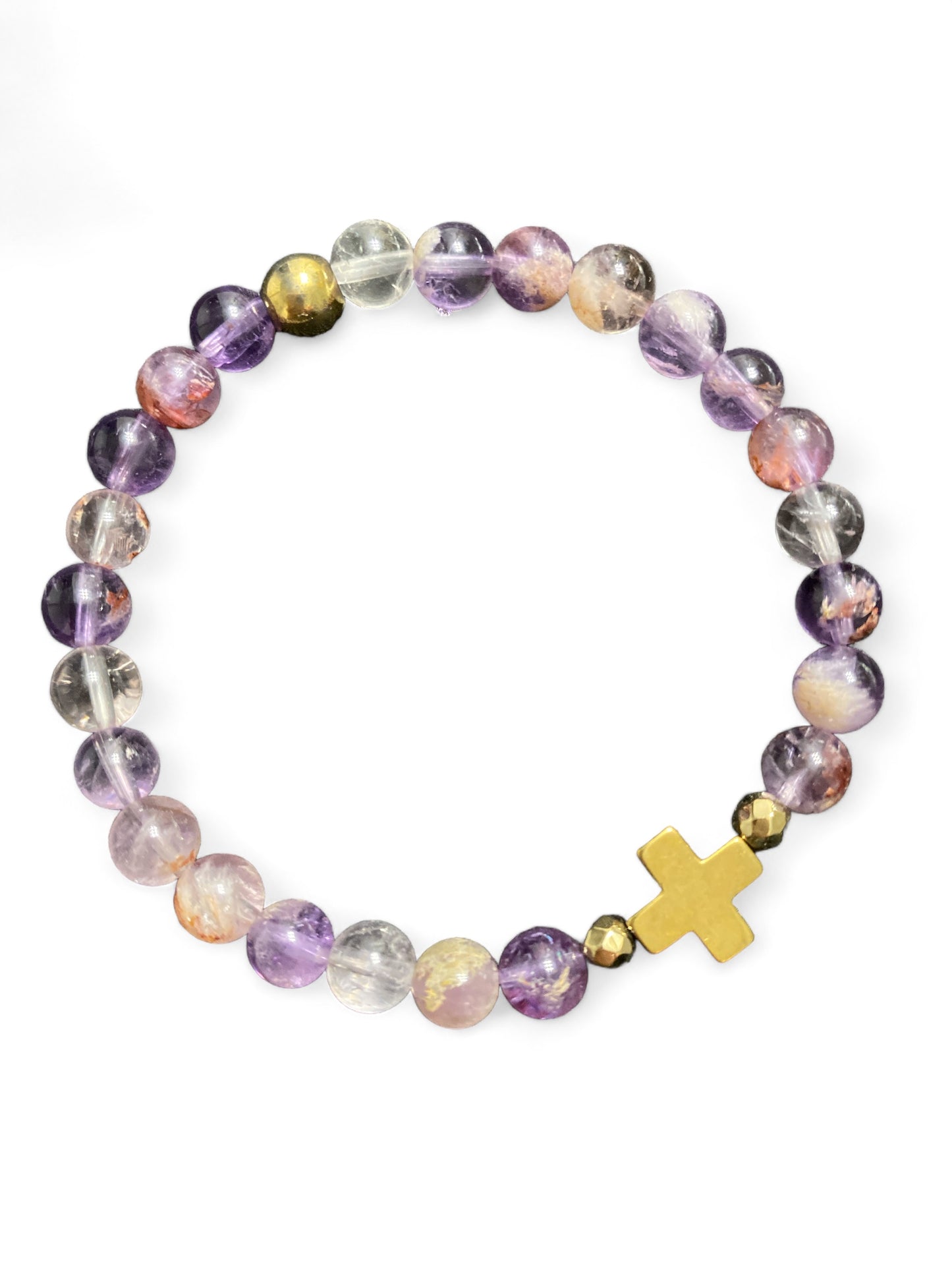 Stavros, Gold Cross Beaded Bracelet