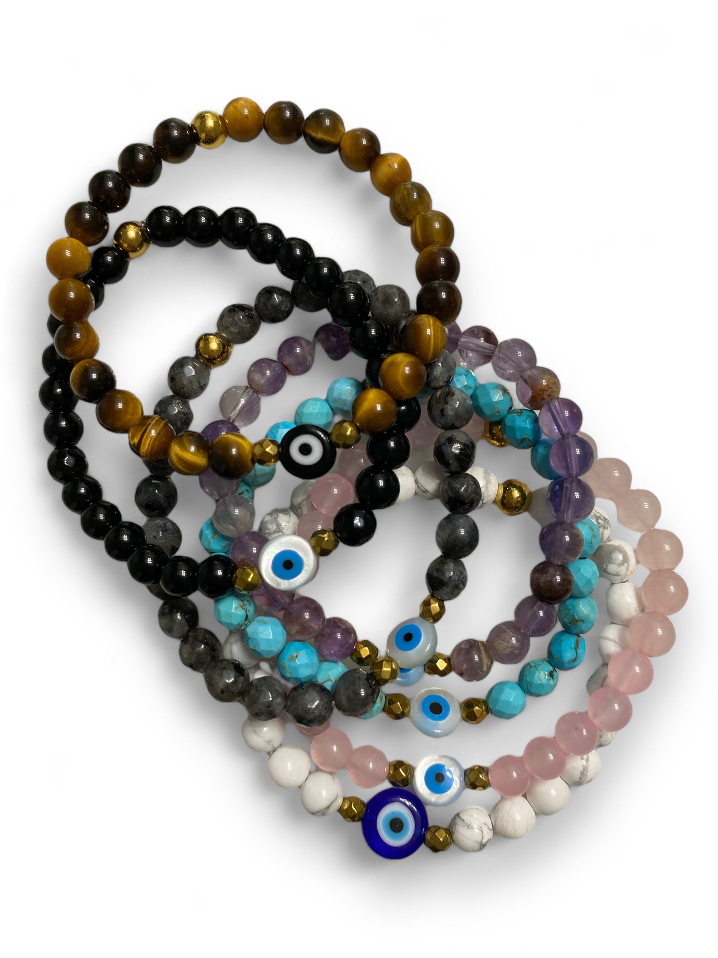 Mykonos, Mother of Pearl Evil Eye Bracelet