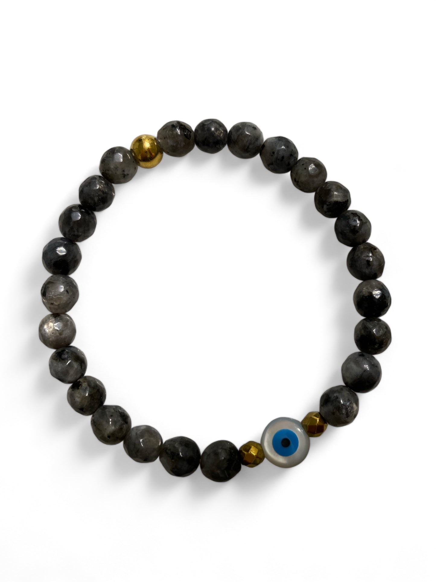 Mykonos, Mother of Pearl Evil Eye Bracelet