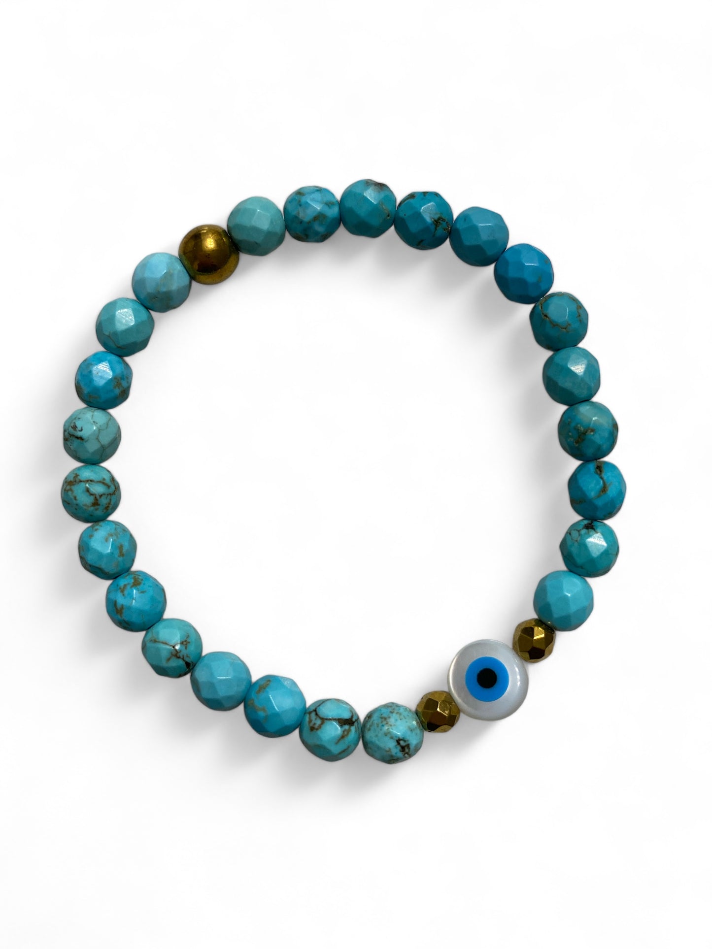 Mykonos, Mother of Pearl Evil Eye Bracelet