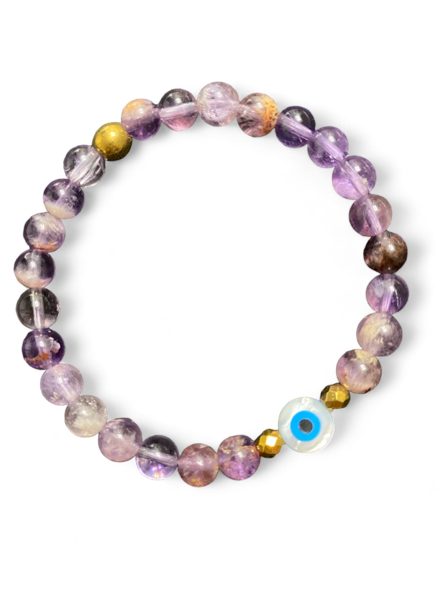 Mykonos, Mother of Pearl Evil Eye Bracelet