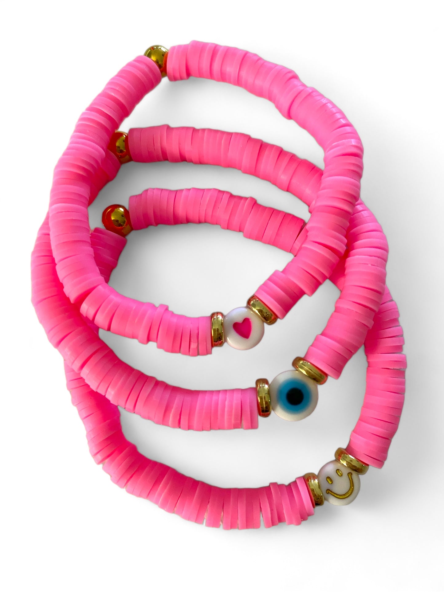 Koukla, Heishi Beads Hot Pink