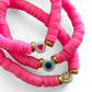 Koukla, Heishi Beads Hot Pink