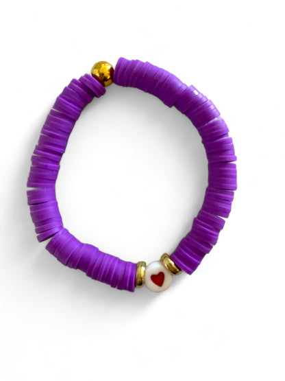 Koukla, Heishi Beads Purple