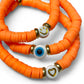 Koukla, Heishi Beads Bright Orange