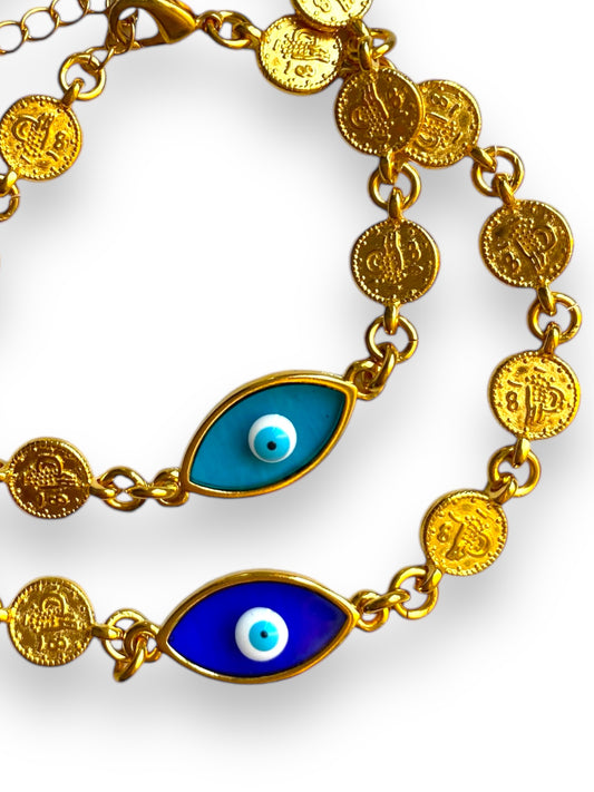 Cleopatra, Evil Eye Gold Bracelet