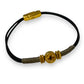 Leather Kos, Gold & Black Leather Bracelet