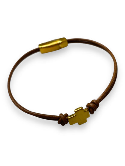 Monachos, Gold Cross Bracelet