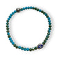 Krystallo, Mini Evil Eye Glass Bead Bracelet Silver