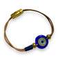 Cycladic Eye Leather,Round Evil Eye Bracelet with Leather