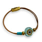 Cycladic Eye Leather,Round Evil Eye Bracelet with Leather
