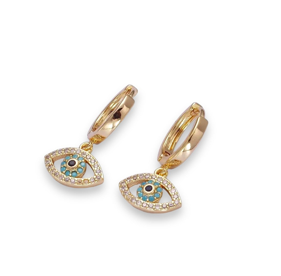 Mataki, Gold Evil Eye Earrings