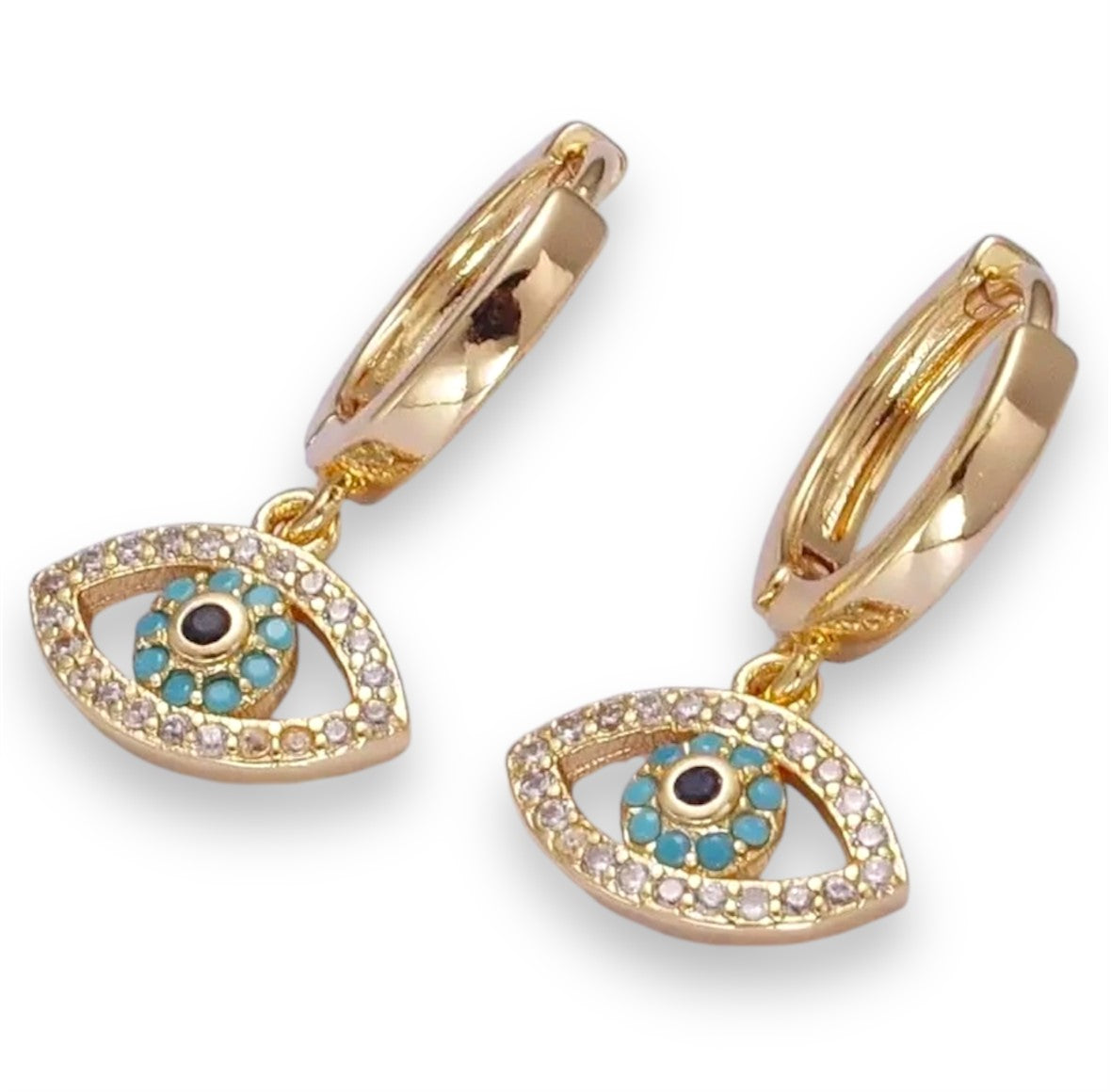 Mataki, Gold Evil Eye Earrings